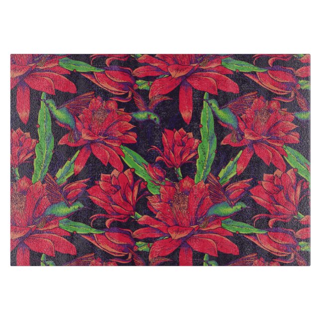 Blume und Vögel Schneidebrett (Vorderseite)