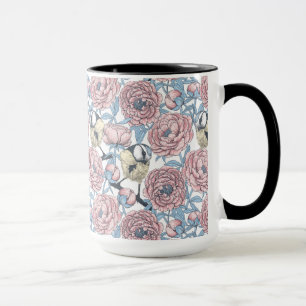 Blume und Vögel Tasse
