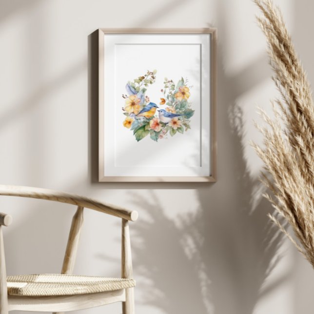 Blume und Vogelgewässer Poster (Von Creator hochgeladen)