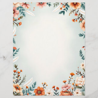 Blume und White Feathers Briefbogen