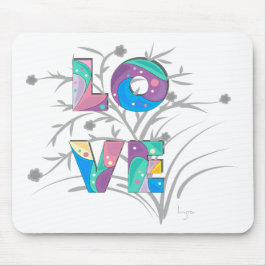 Blume und Wirbel der Liebe Mousepad