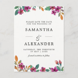 Blume und zeitgemäße Typografie Ankündigungspostkarte
