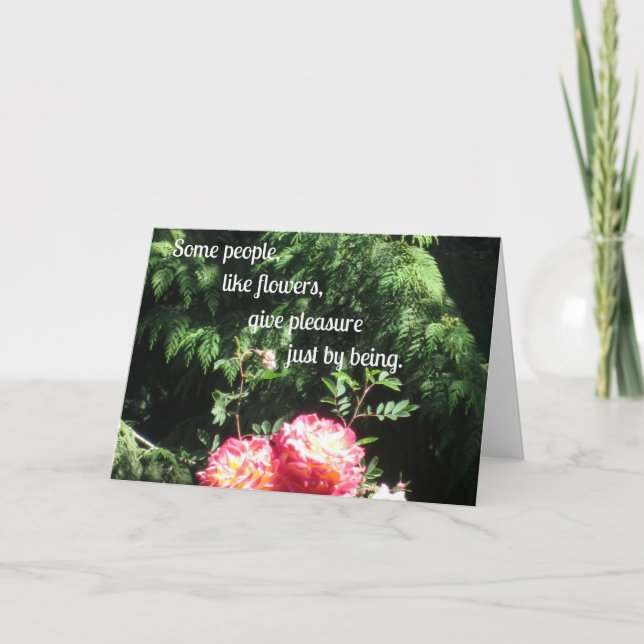 Blume und Zitat über Freundschaft Karte (Vorderseite)