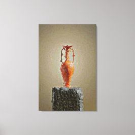 Blume Vase auf rustikalem Holzbaum Slice Leinwanddruck