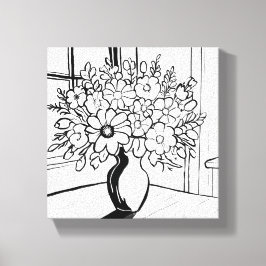 Blume Vase Bouquet Modernes Minimalistisch Leinwanddruck