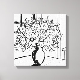 Blume Vase Bouquet Modernes Minimalistisch Leinwanddruck