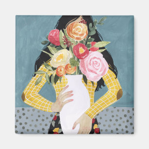 Blume Vase Girl Magnet