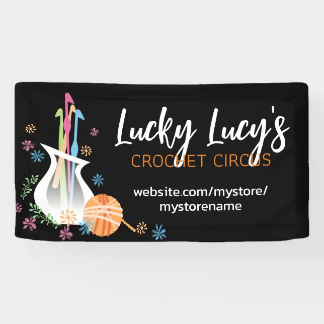 Blume Vase Häkelhaken Garnkunststand Banner (Horizontal)