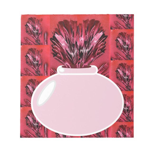 Blume Vase in Pink Notizblock (Vorderseite)
