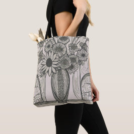 Blume Vase Line Zeichnend Blumenkunst