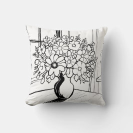 Blume Vase Modernes Minimalistisches Bouquet Kissen