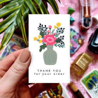 BLUME VASE QR Code Bestellung Vielen Dank Visitenkarte