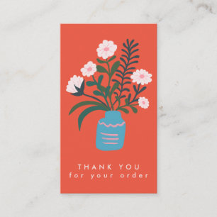 BLUME VASE QR Code Bestellung Vielen Dank Visitenkarte