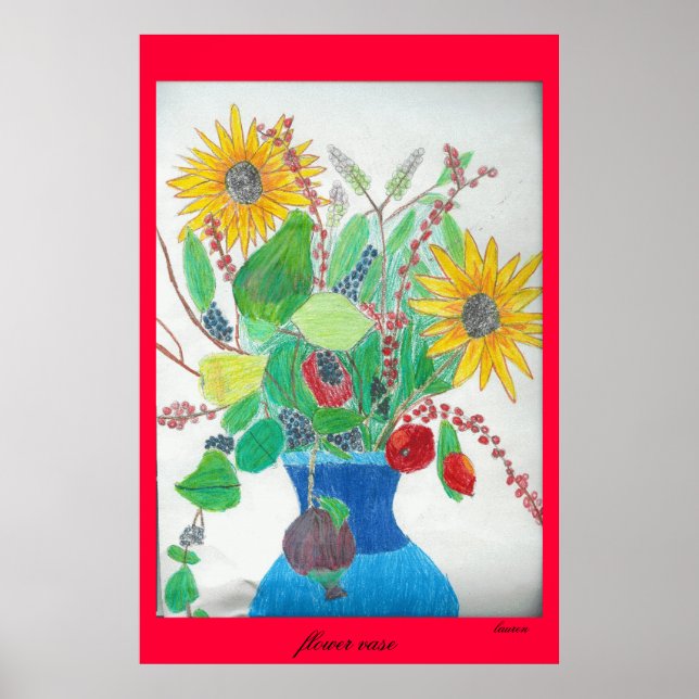 Blume Vase von Lauren Poster (Vorne)