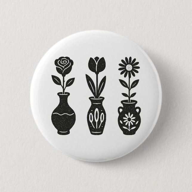 Blume Vasen Button (Vorderseite)