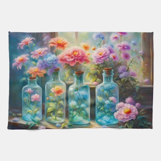 Blume Vasen gefüllt mit atemberaubenden, dynamisch Geschirrtuch (Horizontal)
