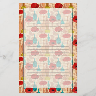 Blume, Vasen und Flaschenmuster Briefpapier