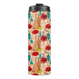 Blume, Vasen und Flaschenmuster Thermosbecher