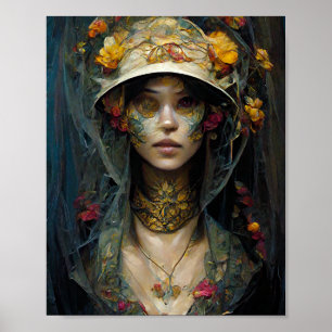 Blume Veil Dark Gothic Fantasy Art Poster