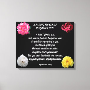 BLUME VERGESSEN LIEBE POEM CANVAS DRUCKEN LEINWANDDRUCK