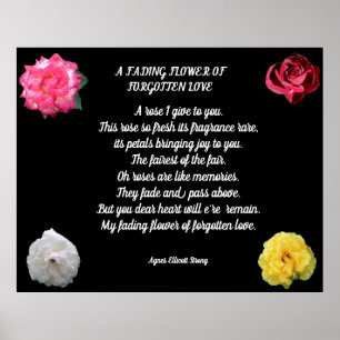 BLUME VERGESSEN LIEBE POEM POSTER