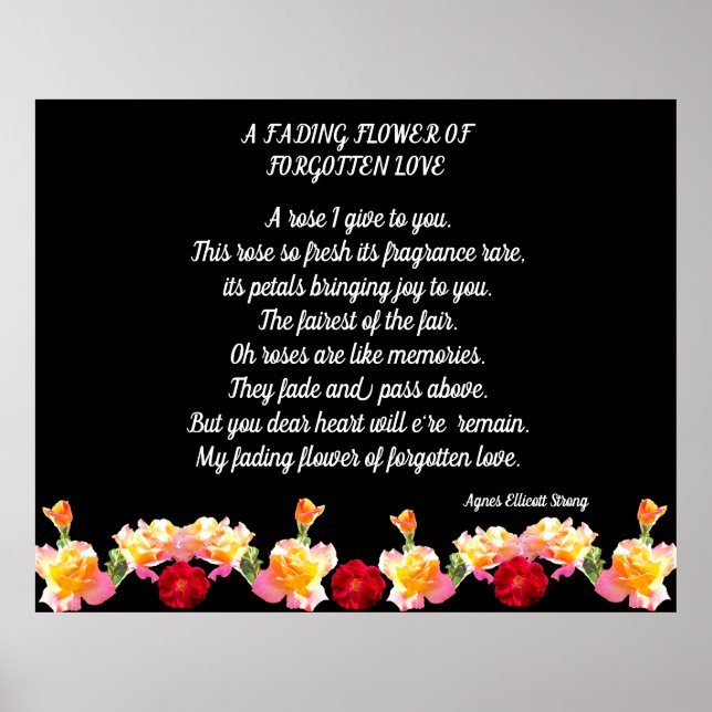 BLUME VERGESSEN LIEBE POSTER (Vorne)