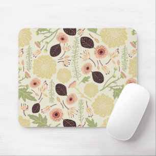 Blume Verlasse Grün rosa Blumenmuster Mousepad