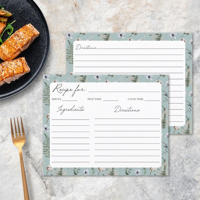 Blume Verlasst Blumenmuster-Rezept-Karte (In situ)