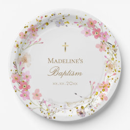 Blume verrichten Taufe Pappteller