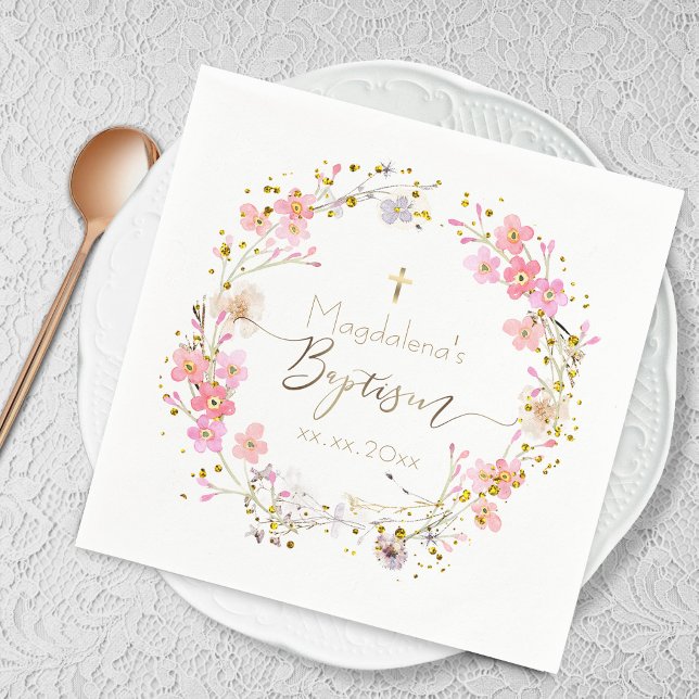 Blume verrichten Taufe Serviette (Von Creator hochgeladen)