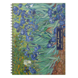 Blume Vincent Van Gogh Vintag Art Gold Monogram Notizblock