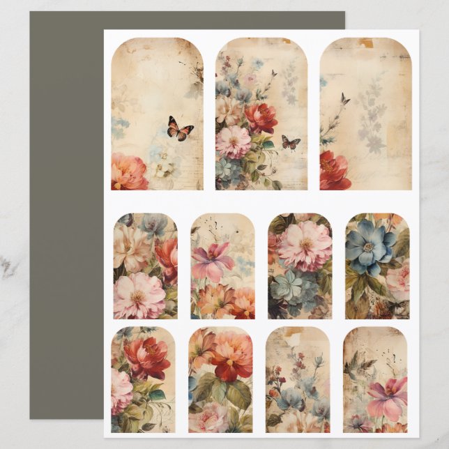 Blume Vintag Collage 2 (Vorne/Hinten)