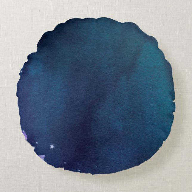 Blume Vintag Rundes Kissen (Vorderseite)