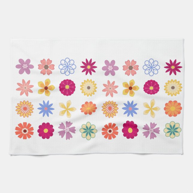 Blume, Vintage Blume, Blumengarten Geschirrtuch (Horizontal)