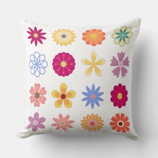 Blume, Vintage Blume, Blumengarten Kissen (Vorderseite)