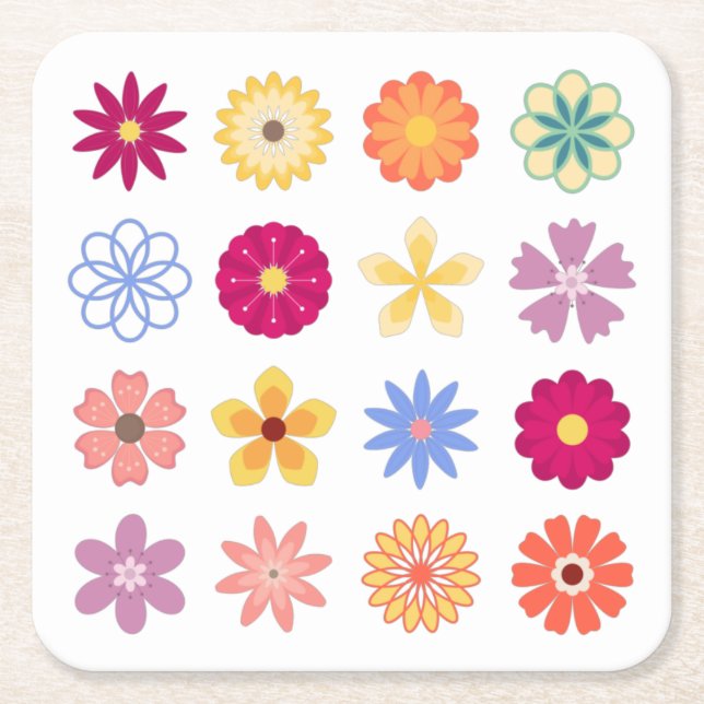 Blume, Vintage Blume, Blumengarten Rechteckiger Pappuntersetzer (Vorderseite)