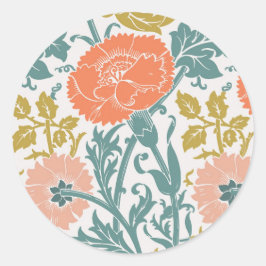 Blume, Vintage Kunst Runder Aufkleber
