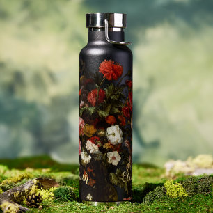 Blume Vintage Kunst Stilvolle Gold Monogram Trinkflasche