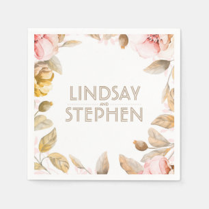 Blume Vintage Wedding mit Gold und Blush Serviette
