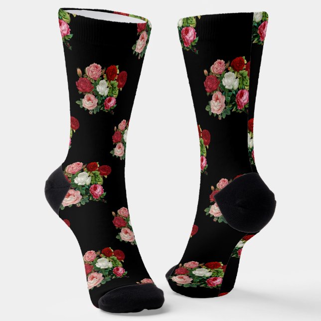 Blume Vintager Rose Socken (Gewinkelt)