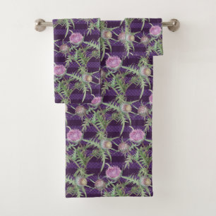 Blume violett badhandtuch set