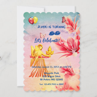 Blume Virgo (August 23 - 22. September) Geburtstag Einladung