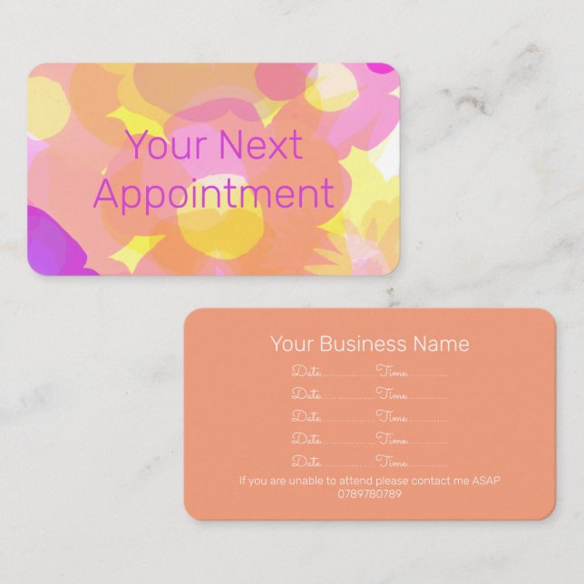 Blume Visitenkarte (Vorne/Hinten)