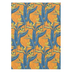 Blume-Vogel auf Orange Tischdecke
