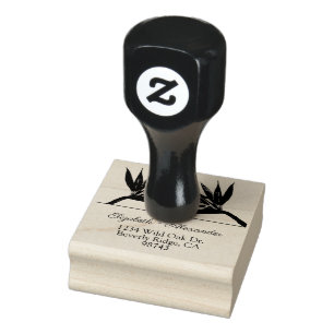 Blume-Vogel Rücksendeadresse Gummistempel