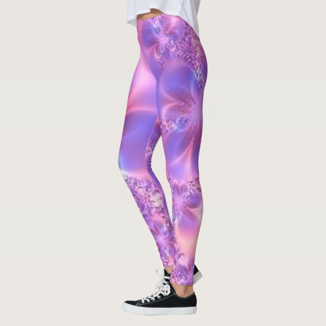 Blume von abstraktem Fraktal Leggings (Links)
