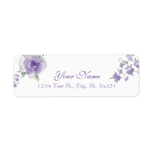 Blume von Aquarellfarben als Adressenmarken