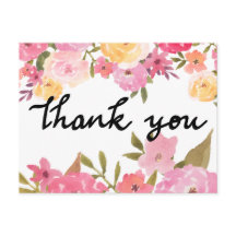 Blume von Aquarellfarben Vielen Dank für Hochzeitt