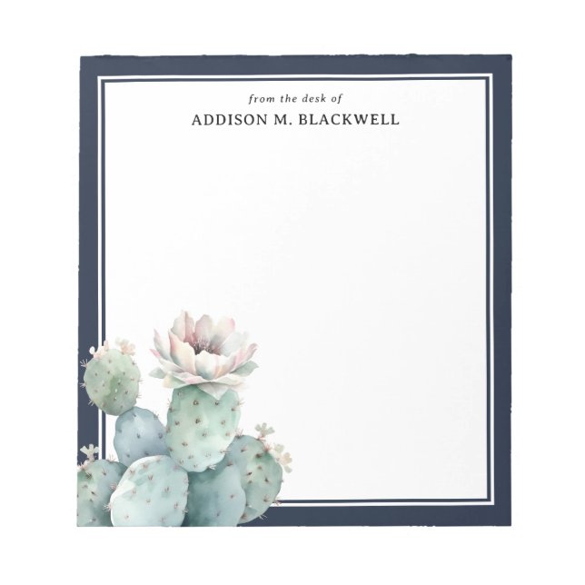 Blume von Aquarellpinken vom Schreibtisch aus Notizblock (Vorderseite)