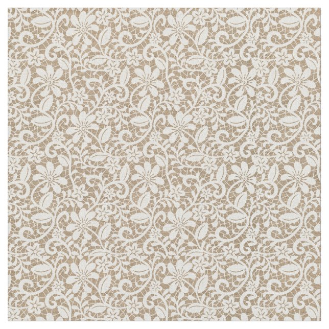 Blume von Beige Burlap & Lace Stoff (Nahaufnahme)